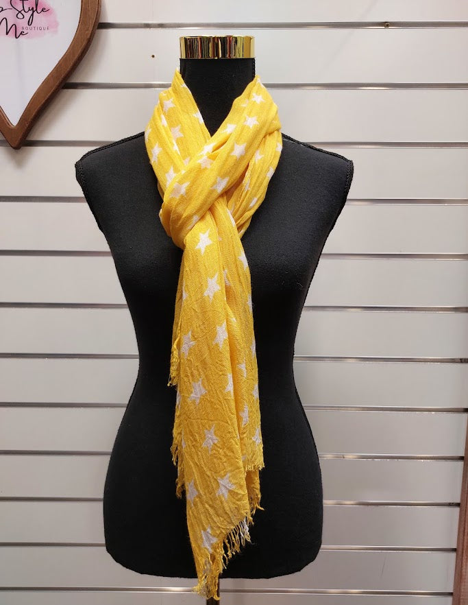 Virtu Yellow Star Pattern Scarf image 0