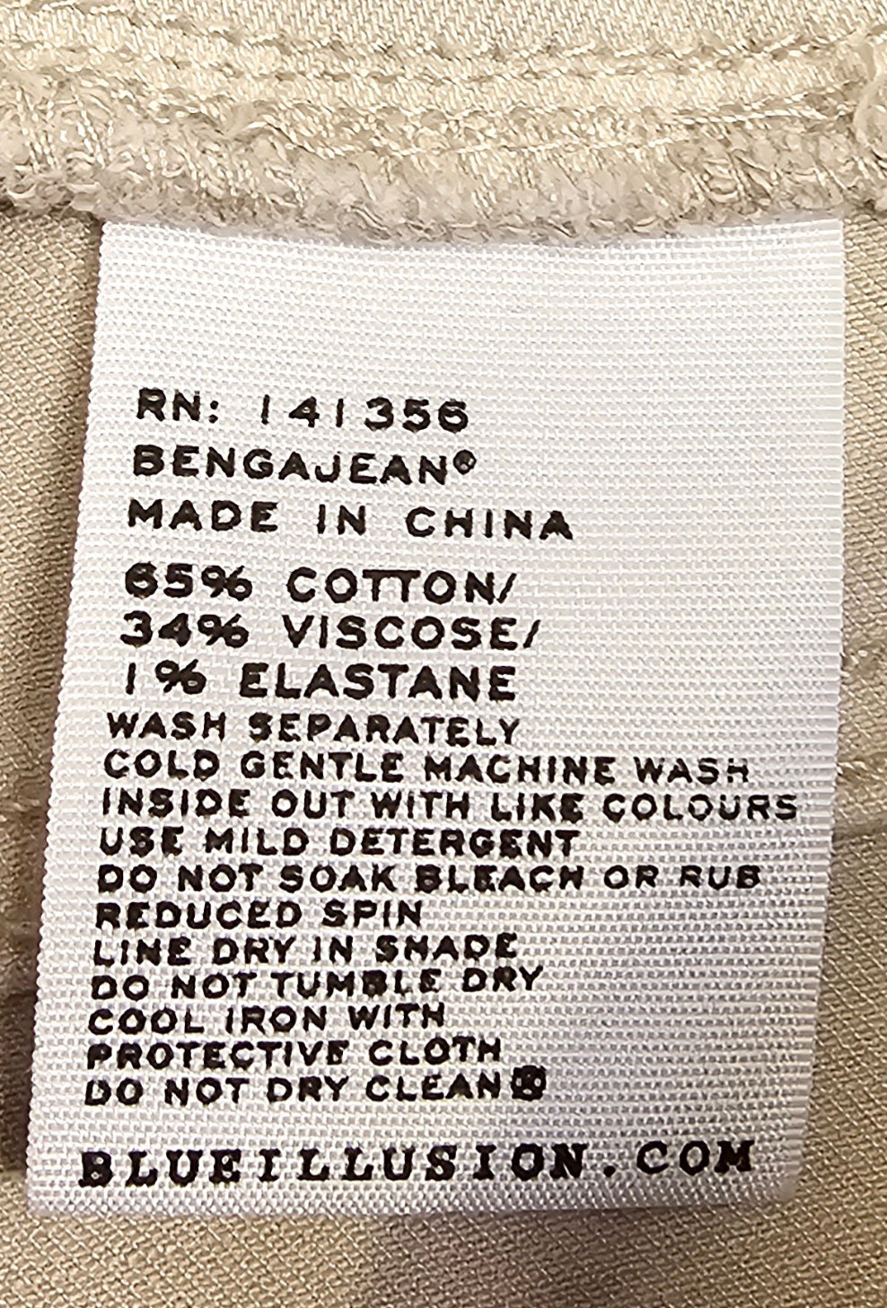 Blue Illusion Cream Jeans Cotton And Viscose Blend - XS image 3