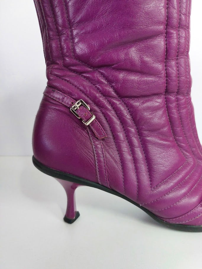 Dumond Purple Pleather Boots - 39 image 1
