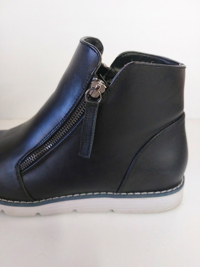 Sakura Black Pleather Zip Up Boots - 11 image 1