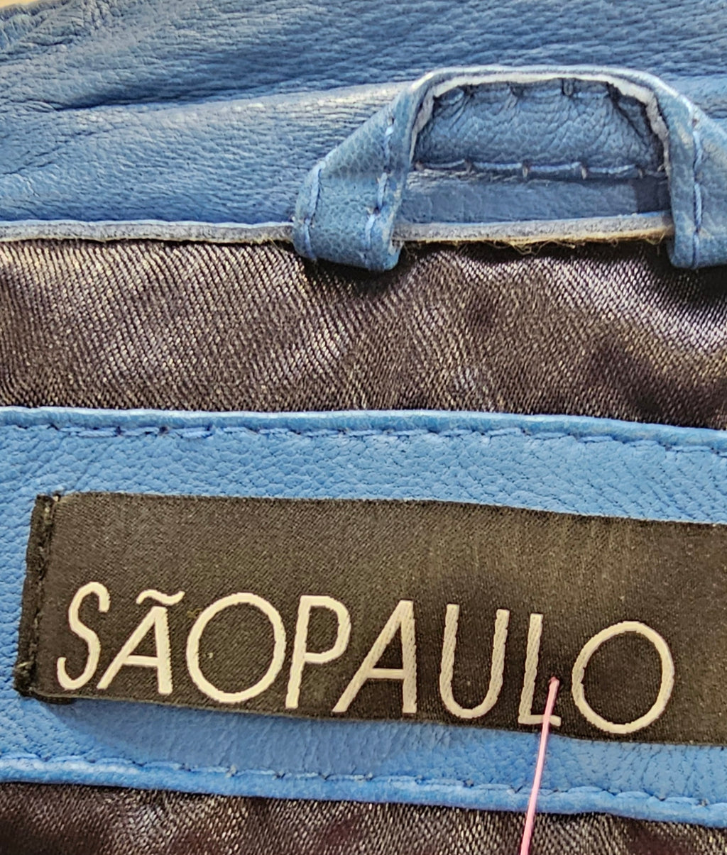 Sãopaulo Genuine Leather Blue Jacket - 10 (36) image 4