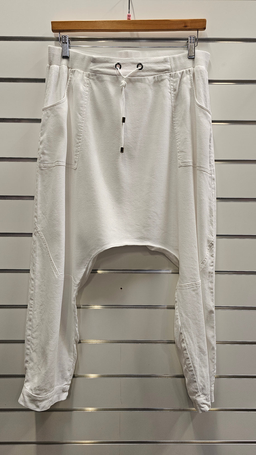 Lounge White Drop Crotch Pants - 10 image 0