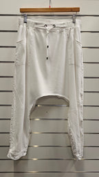 Lounge White Drop Crotch Pants - 10 image 0