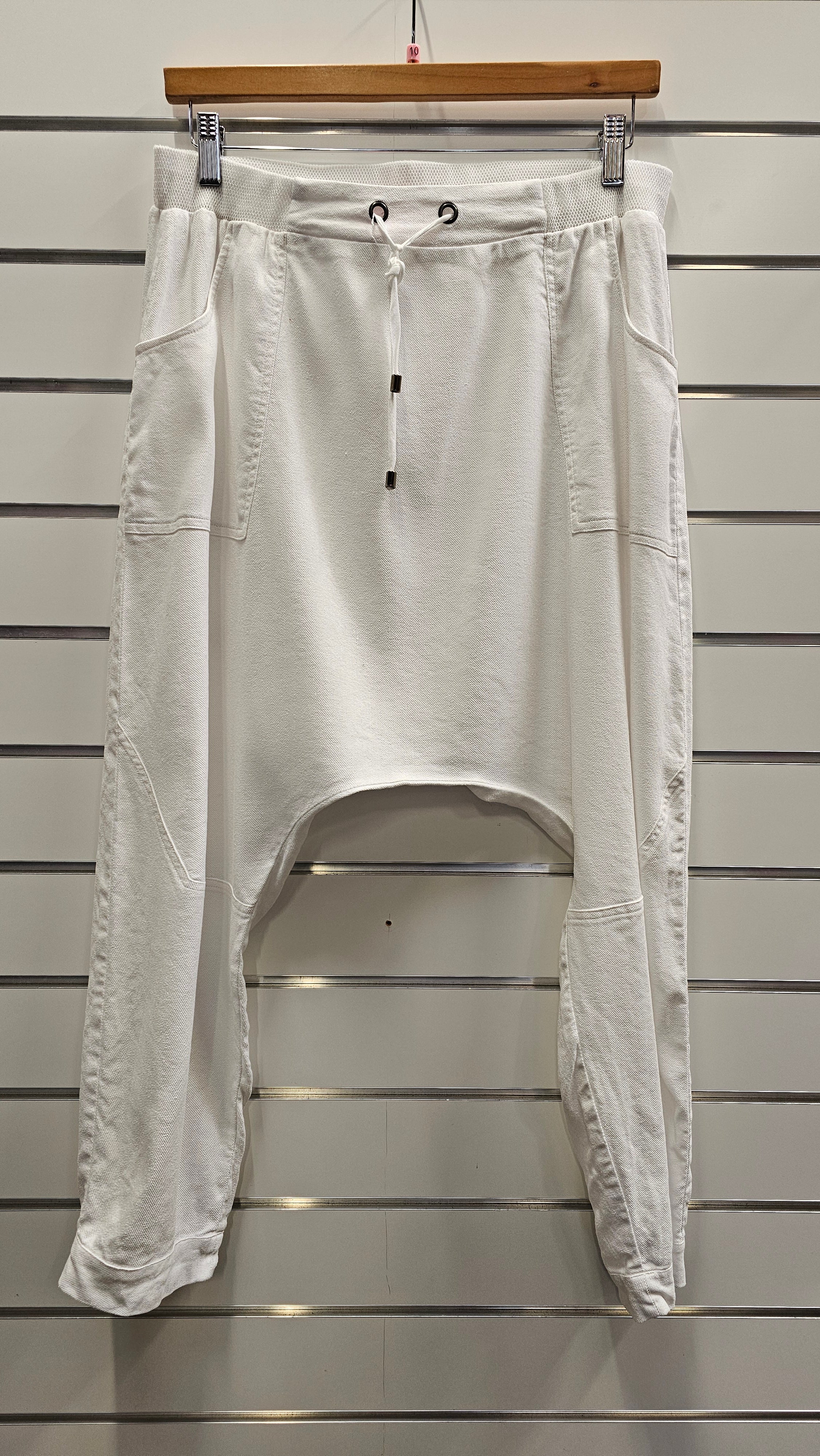 Lounge White Drop Crotch Pants - 10 image 0
