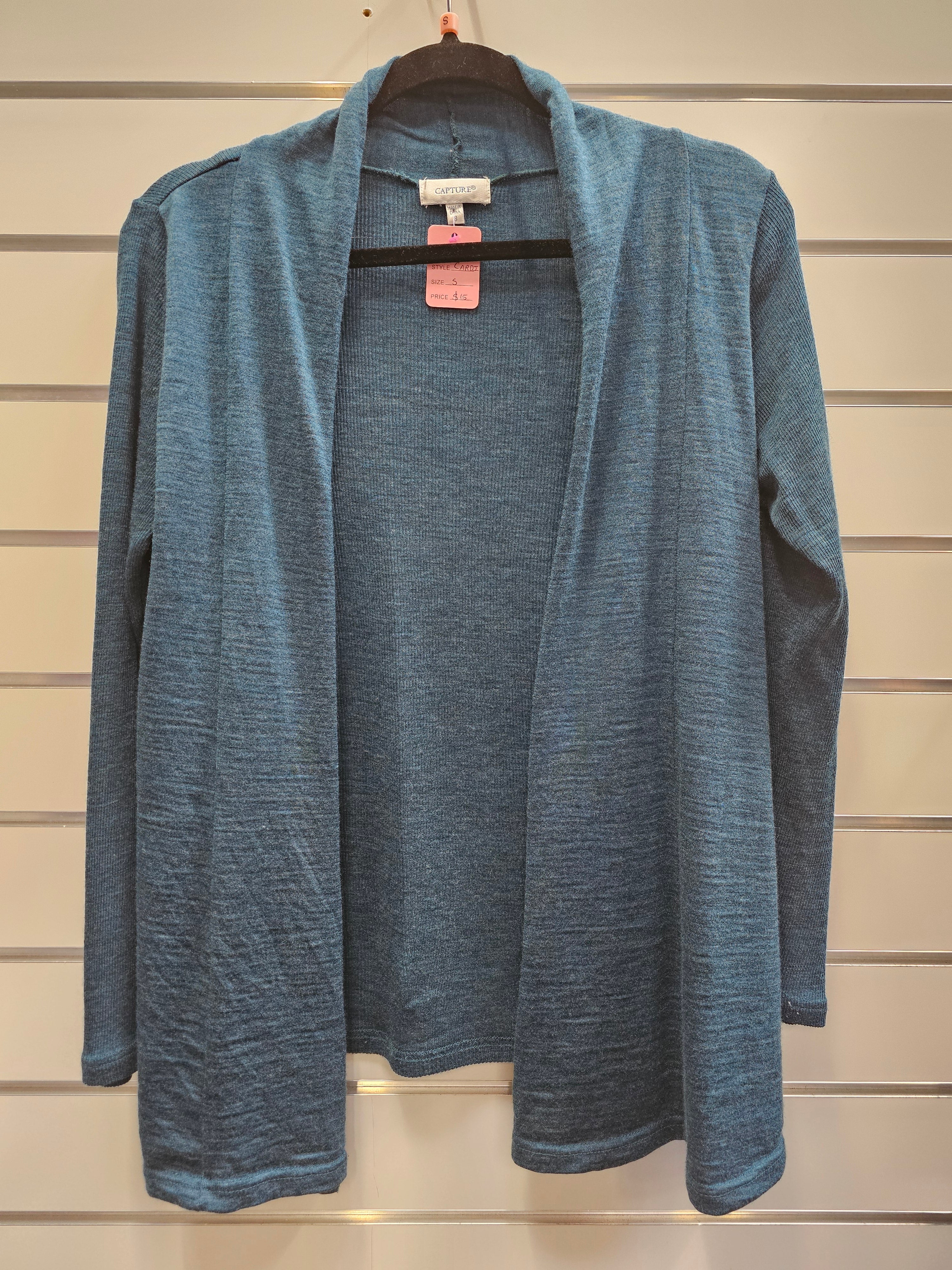 Capture Dark Turquoise 100% Merino Cardigan - S image 0