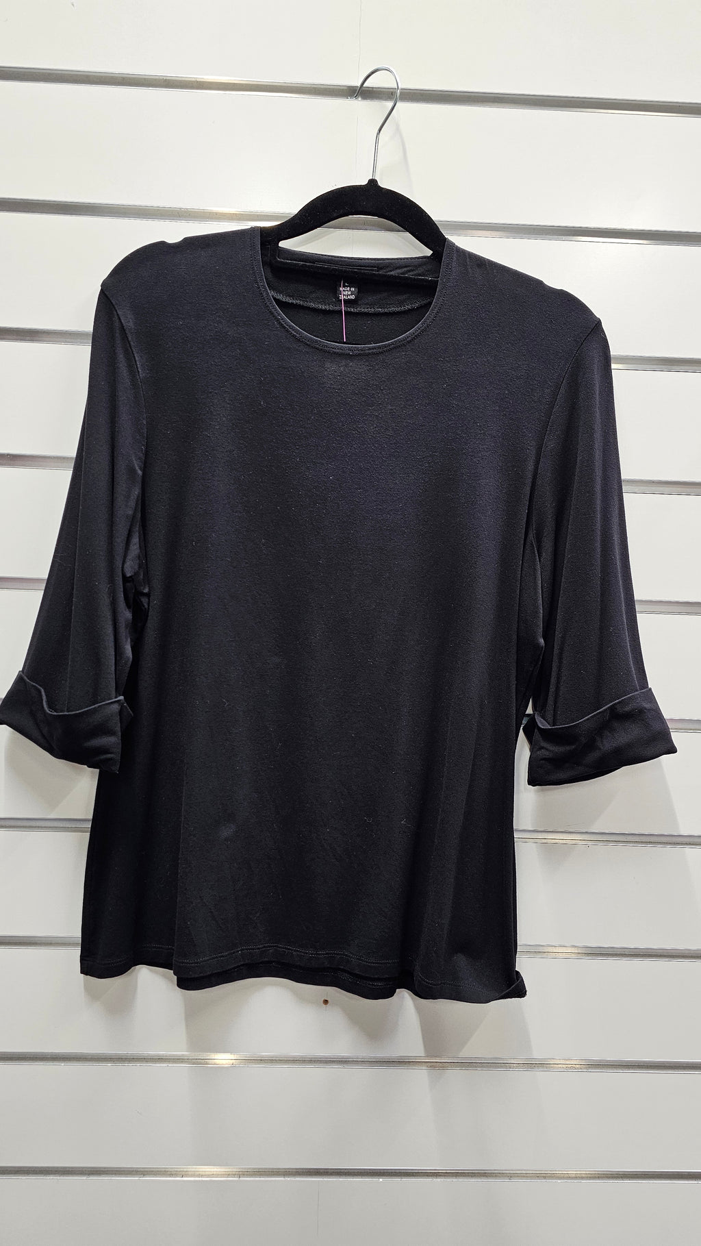 Paula Ryan 3/4 Sleeve Black Top - L image 0