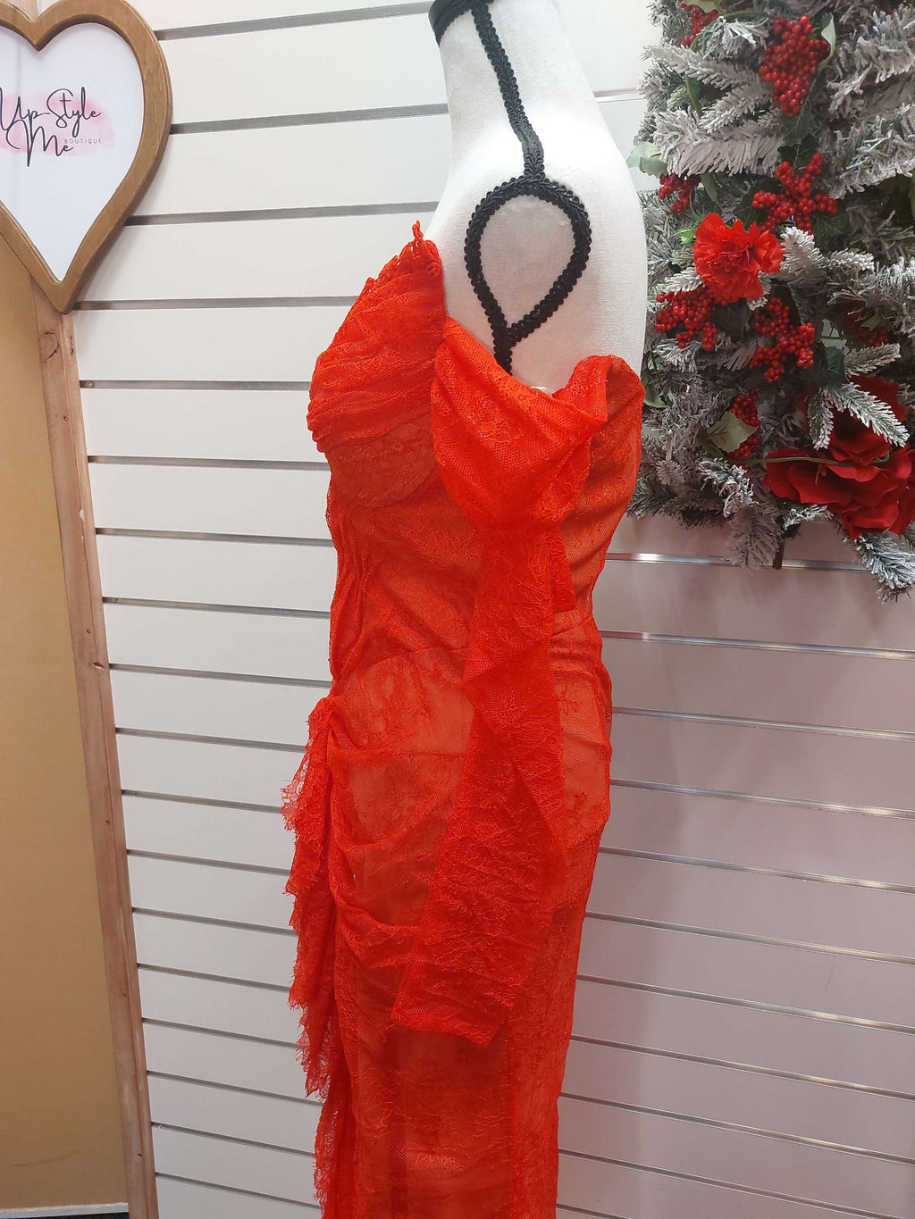 Red Lace Evening Gown - L image 2