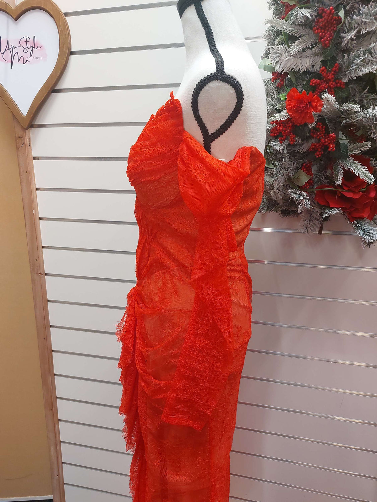 Red Lace Evening Gown - L image 2