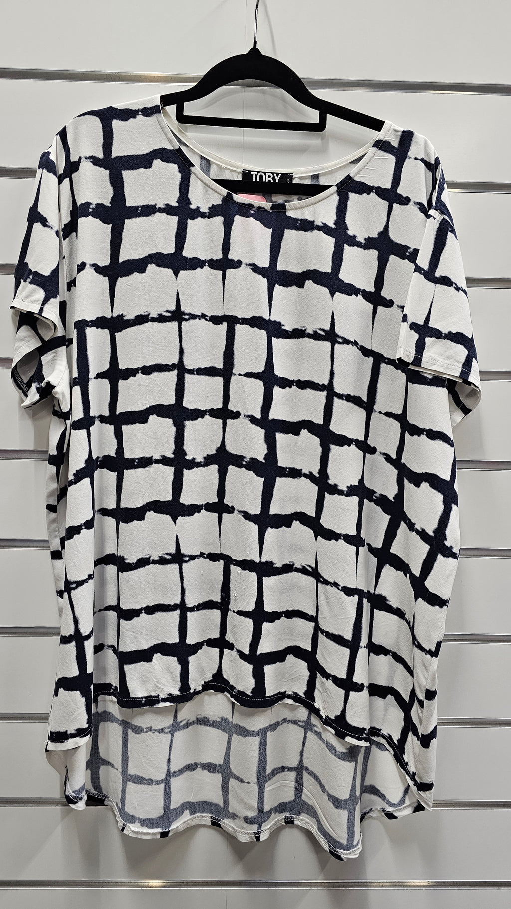 Toby Navy And White Tunic 100% Viscose - 16 image 0
