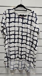 Toby Navy And White Tunic 100% Viscose - 16 image 0