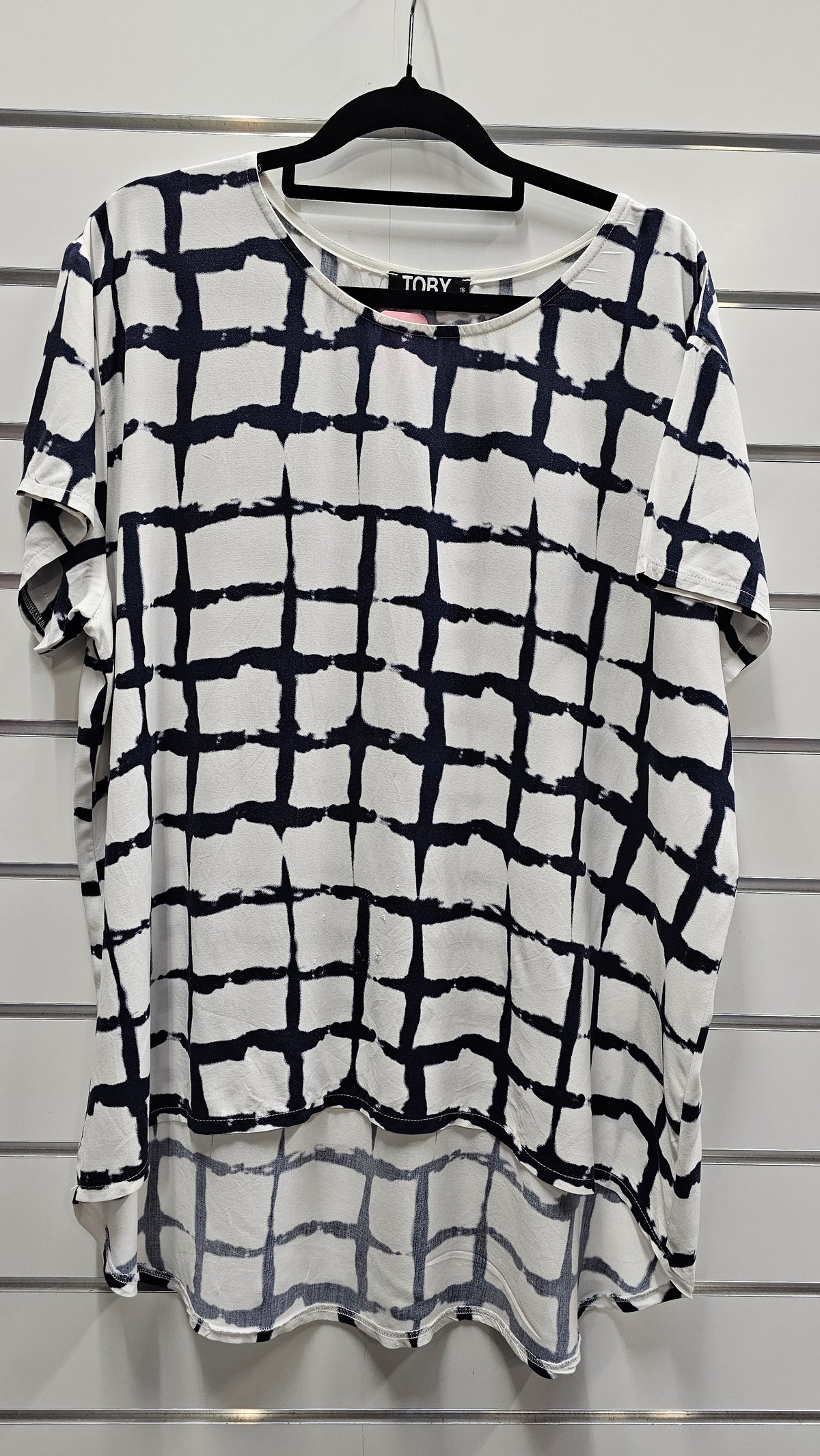 Toby Navy And White Tunic 100% Viscose - 16 image 0