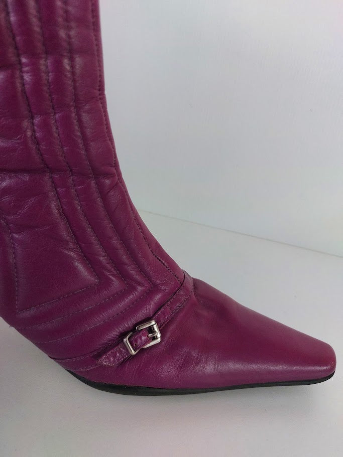 Dumond Purple Pleather Boots - 39 image 2