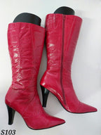 Footloose Red Leather Knee High Boots - 41 image 0