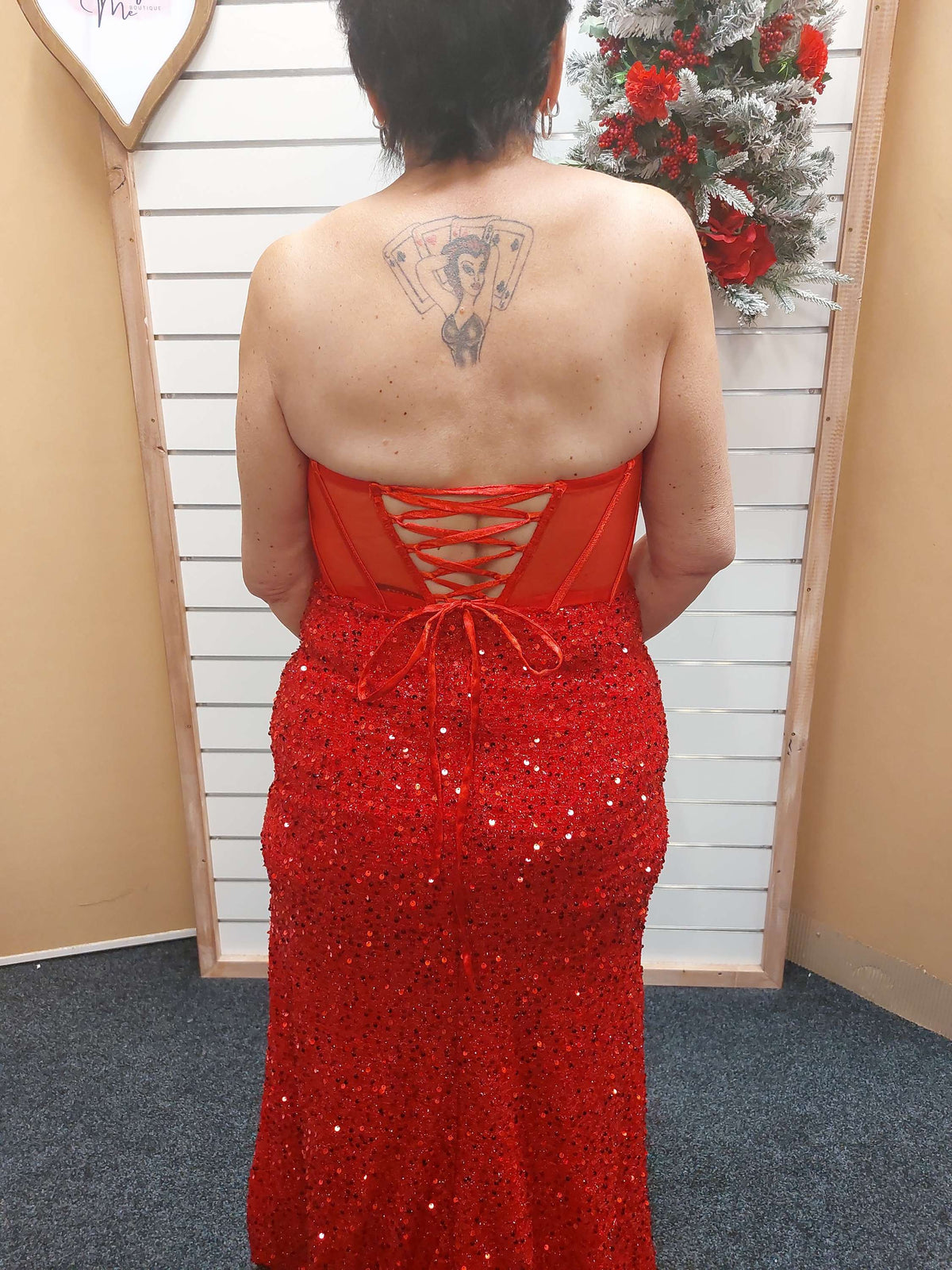Sparkly Red Strapless Dress - 14 image 1