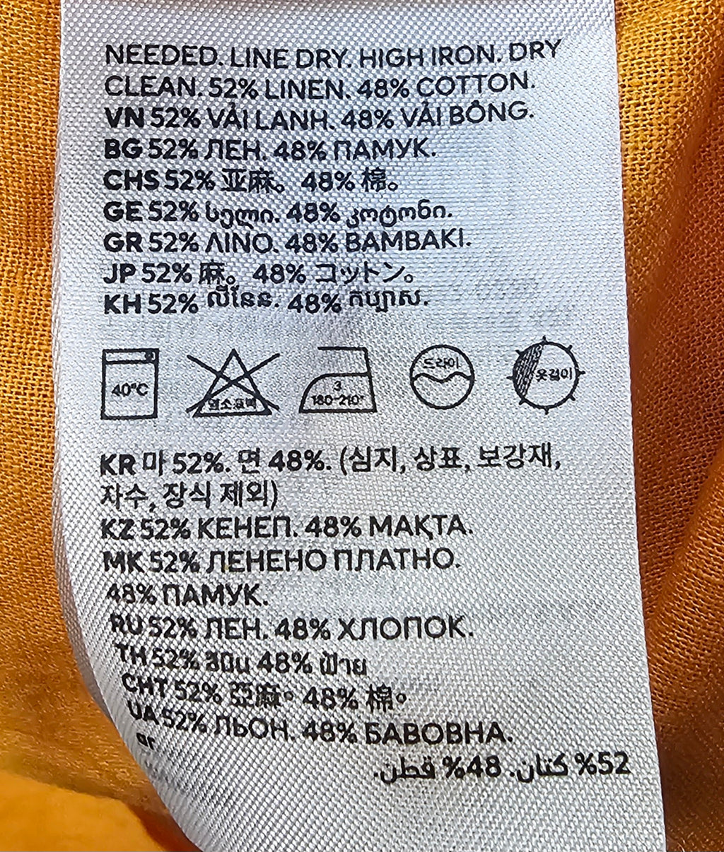 H&M Linen And Cotton Blend Yellow Shirt - M image 3