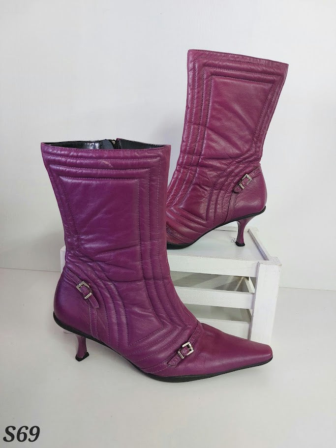 Dumond Purple Pleather Boots - 39 image 0