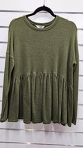 Whistle olive green long sleeve top - size S image 0