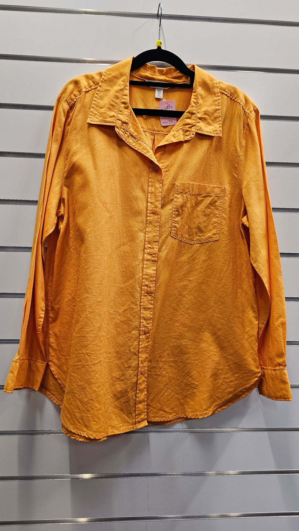 H&M Linen And Cotton Blend Yellow Shirt - M image 0