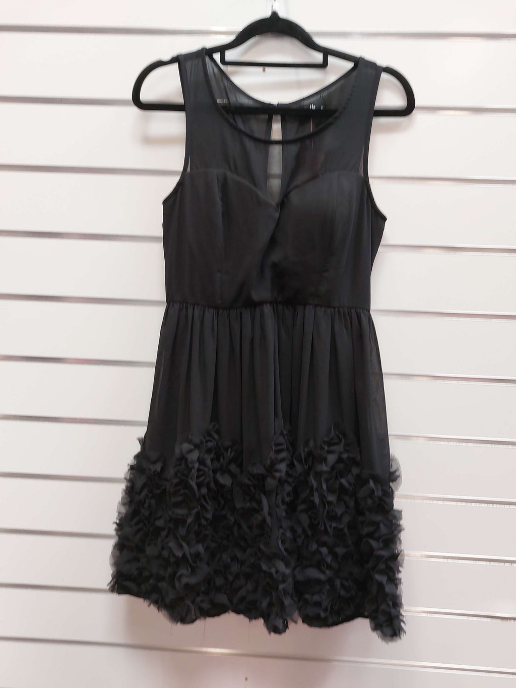 Chiffon Black Mini Dress - 8 image 0