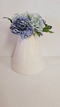 Cream Vase with Blue Peonies Floral Arrangement image 0