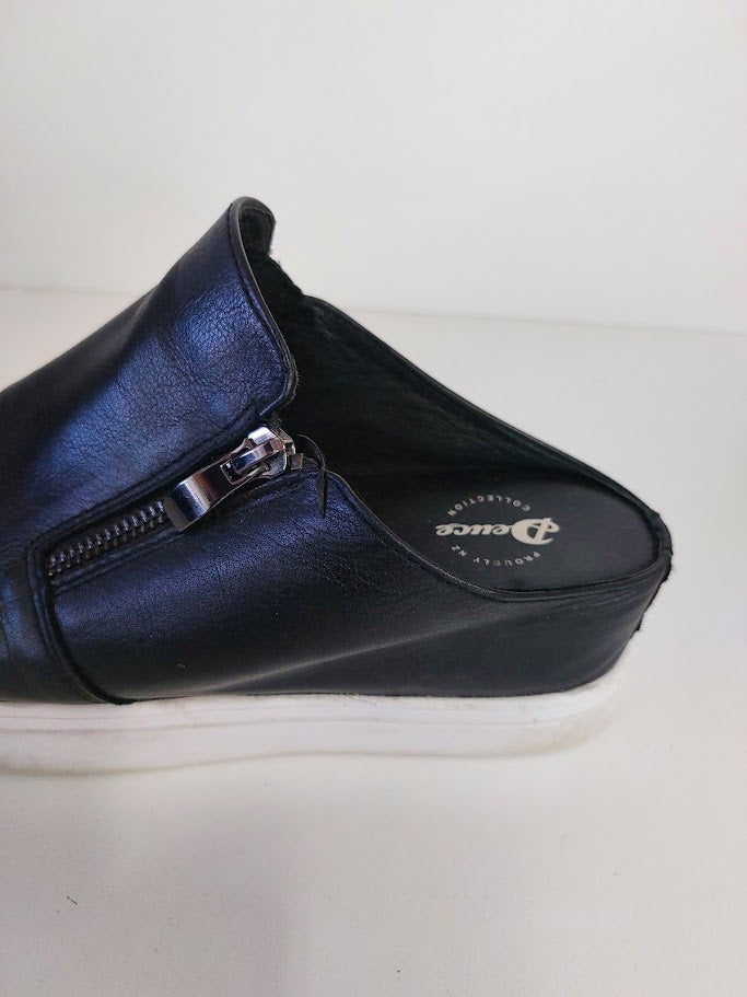 Deuce Black Leather Open Toe Shoes - 41 image 2