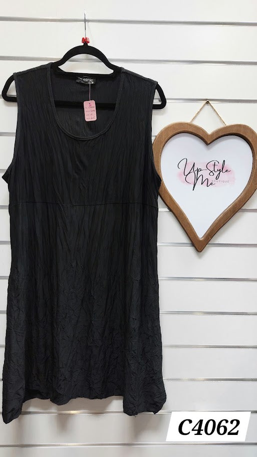 Merric Black Crinkle Tunic - 18