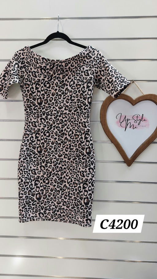 Befree Fasion Animal Print Off the shoulder dress - 34