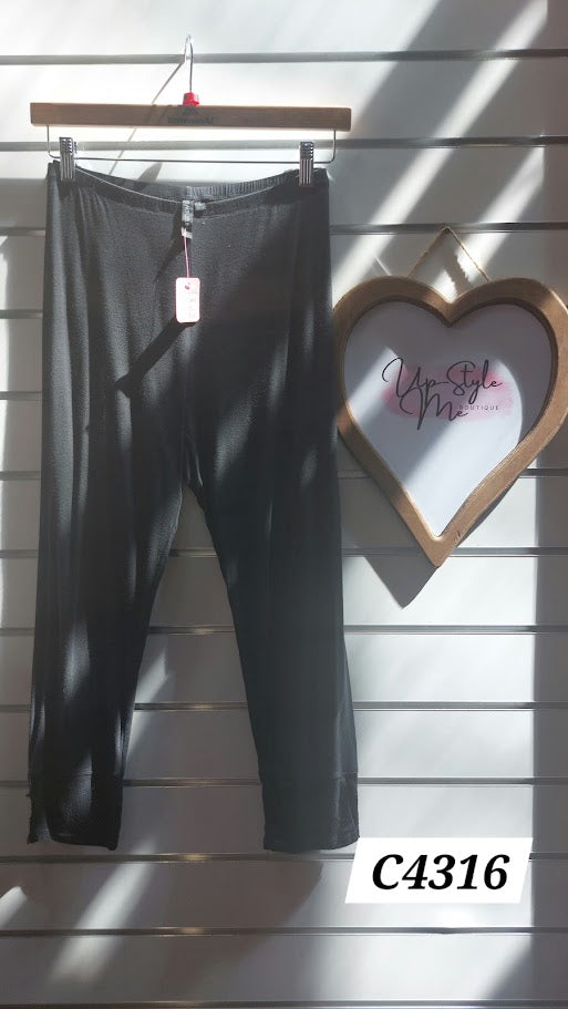 Blackstone Black Chiffon Insert/Chain Detail Legging - 18