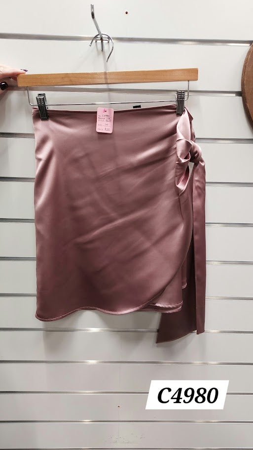 Amaya Dusky Pink Silk Skirt - 14