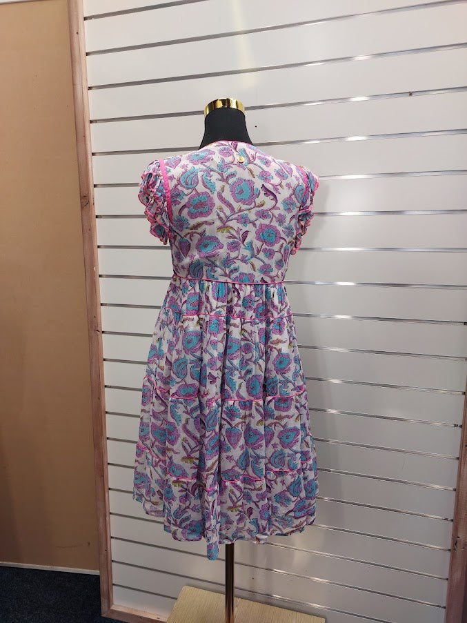 Place Du Soleil Purple Flower Dress - S