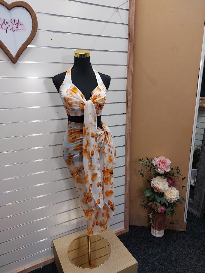 Swimsuit and Sarong Set - 14