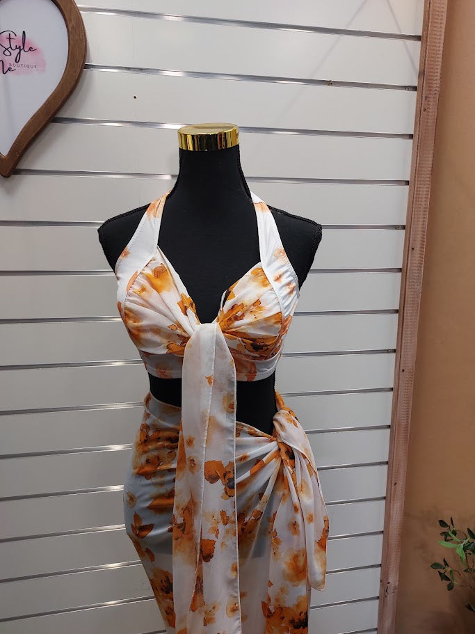 Swimsuit and Sarong Set - 14