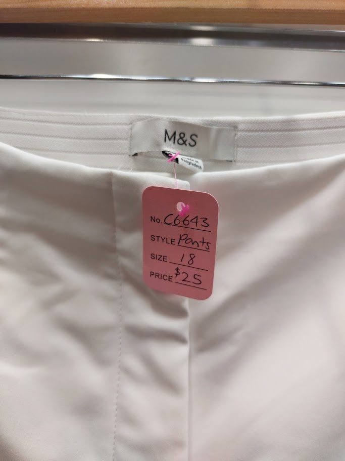 White M&S Dress Pants - 18
