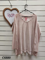 Donna Donna Blush Pink V Neck Tunic -18-20