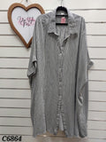 Elm Black/White Stripe Shirt Dress -22