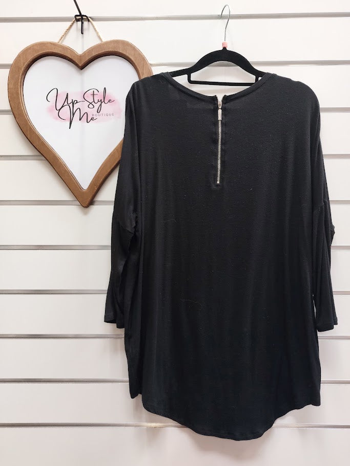 Spirit Black Batwing Top - S