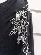 TS Black 3/4 Sleeve Top -XL