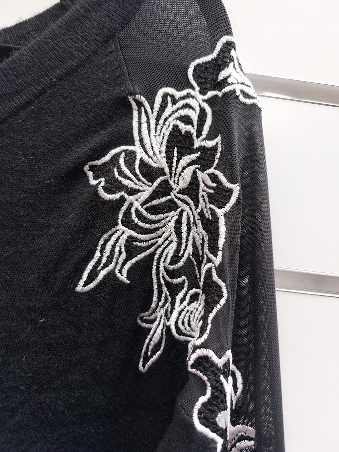 TS Black 3/4 Sleeve Top -XL