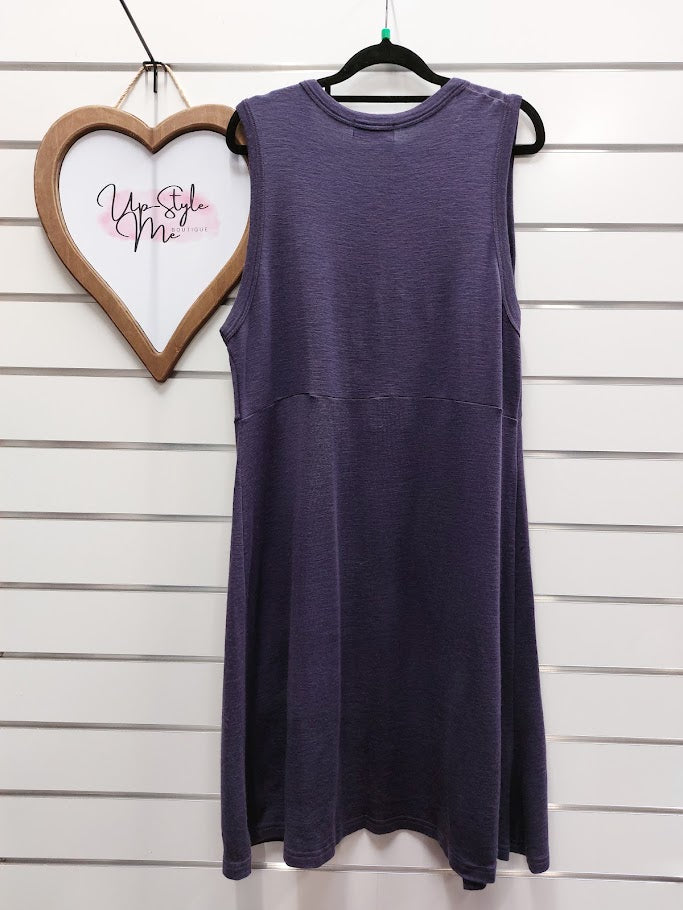 Verity Purple Wool Blend Long Over Top Short Sleeve, ZipDown Bust - XL
