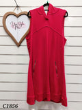 Foil Red Merino Hooded Tunic - XL