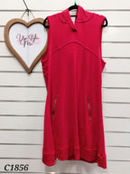 Foil Red Merino Hooded Tunic - XL
