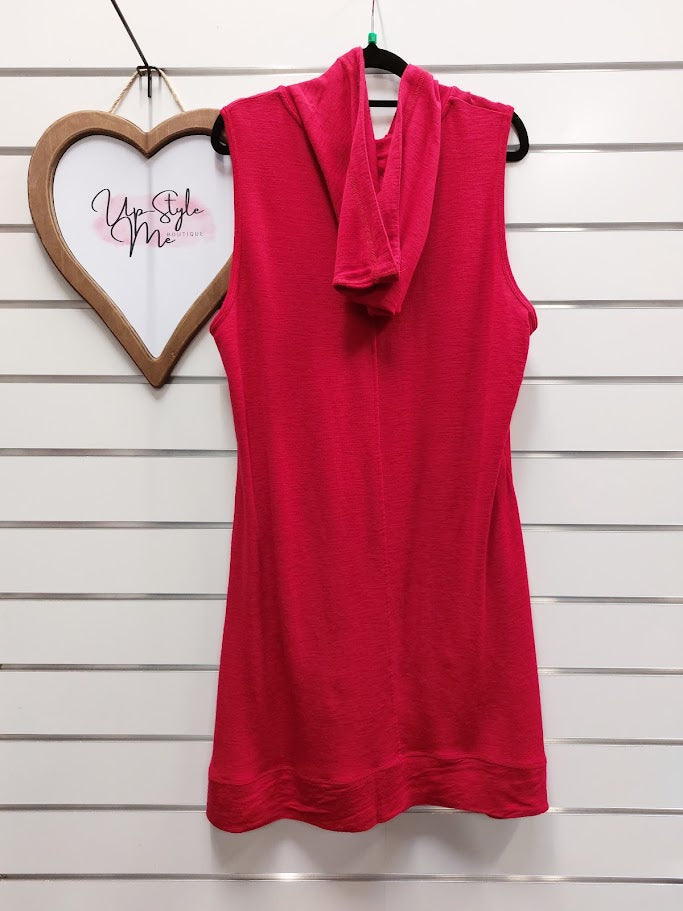 Foil Red Merino Hooded Tunic - XL