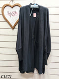Emerge Navy Knit Open Cardigan - L