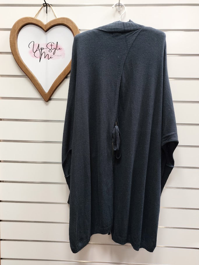 Emerge Navy Knit Open Cardigan - L