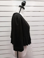 David Pond Black Knit Bolero Pleated at the back, Long Sleeve Cropped Length - 12