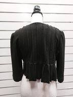 David Pond Black Knit Bolero Pleated at the back, Long Sleeve Cropped Length - 12
