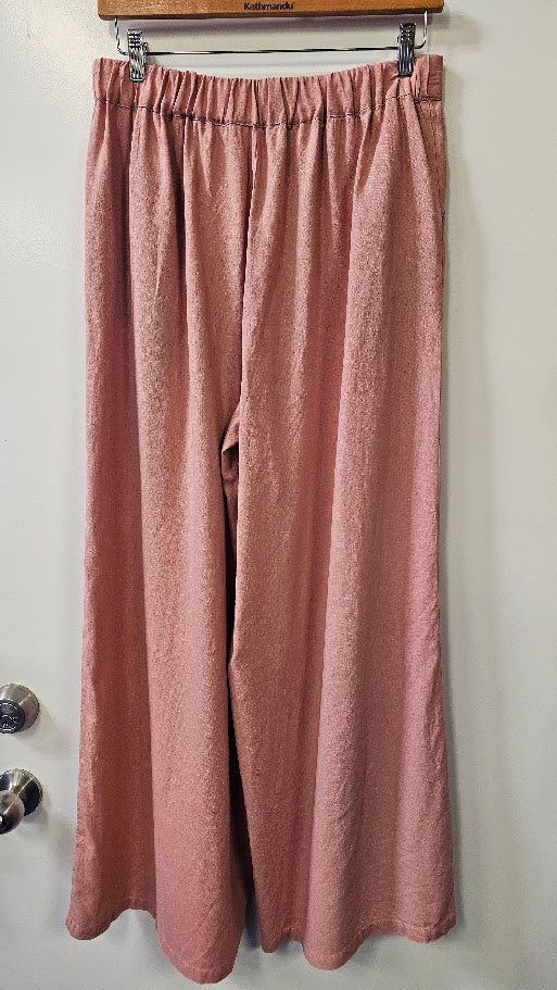 H&H dusky pink linen blend pants