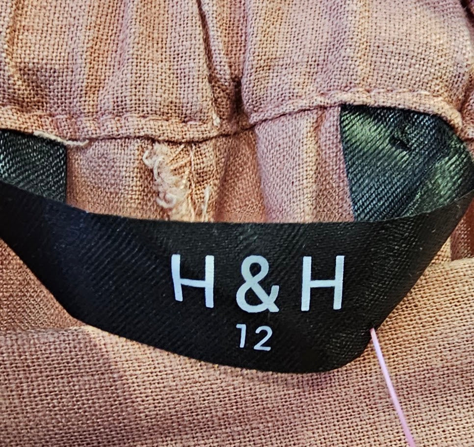 H&H dusky pink linen blend pants