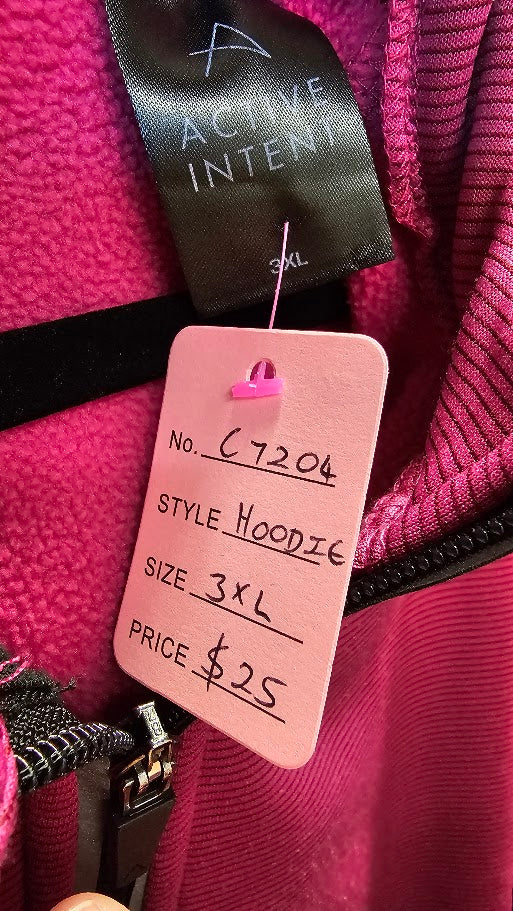 Active Intent Cherise pink hoodie- size 3XL
