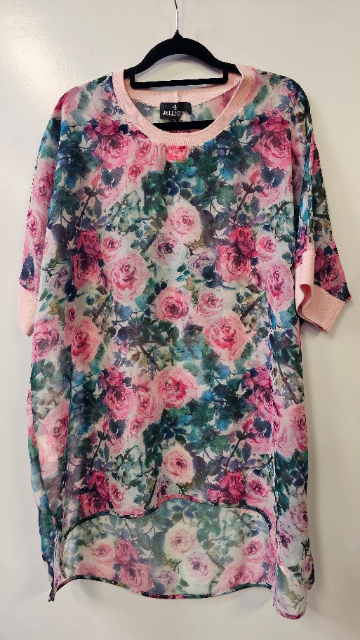 Jellicoe pink floral blouse - size S